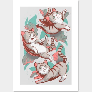 Cats Playing in the Garden Posters and Art